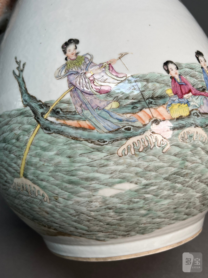 清晚期  粉彩鹿头尊 - 图8